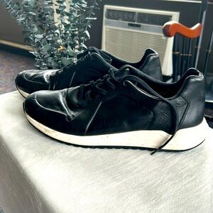 Vince Black Leather Sneakers